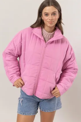Stormie Quilted Puffer Jacket- Pink