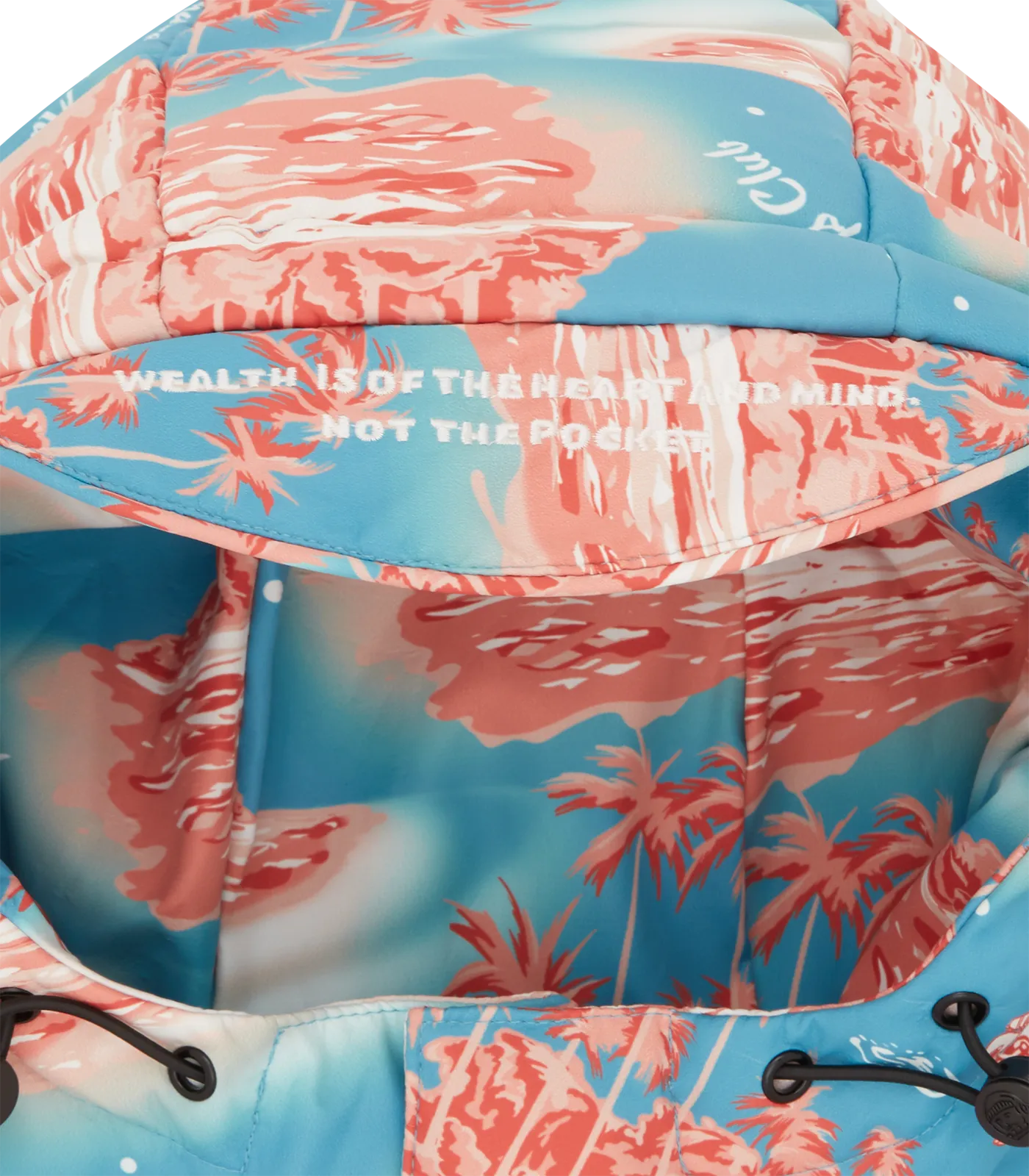 TROPICAL ISLAND PUFFER JACKET - BLUE