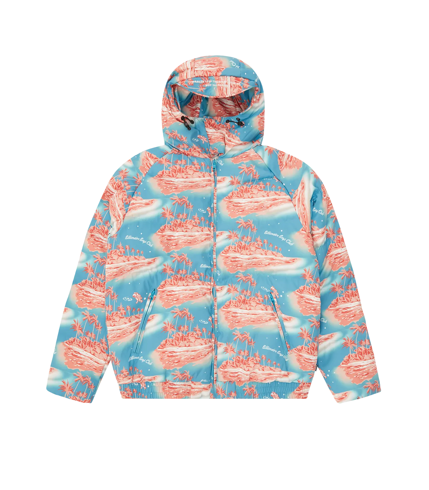 TROPICAL ISLAND PUFFER JACKET - BLUE