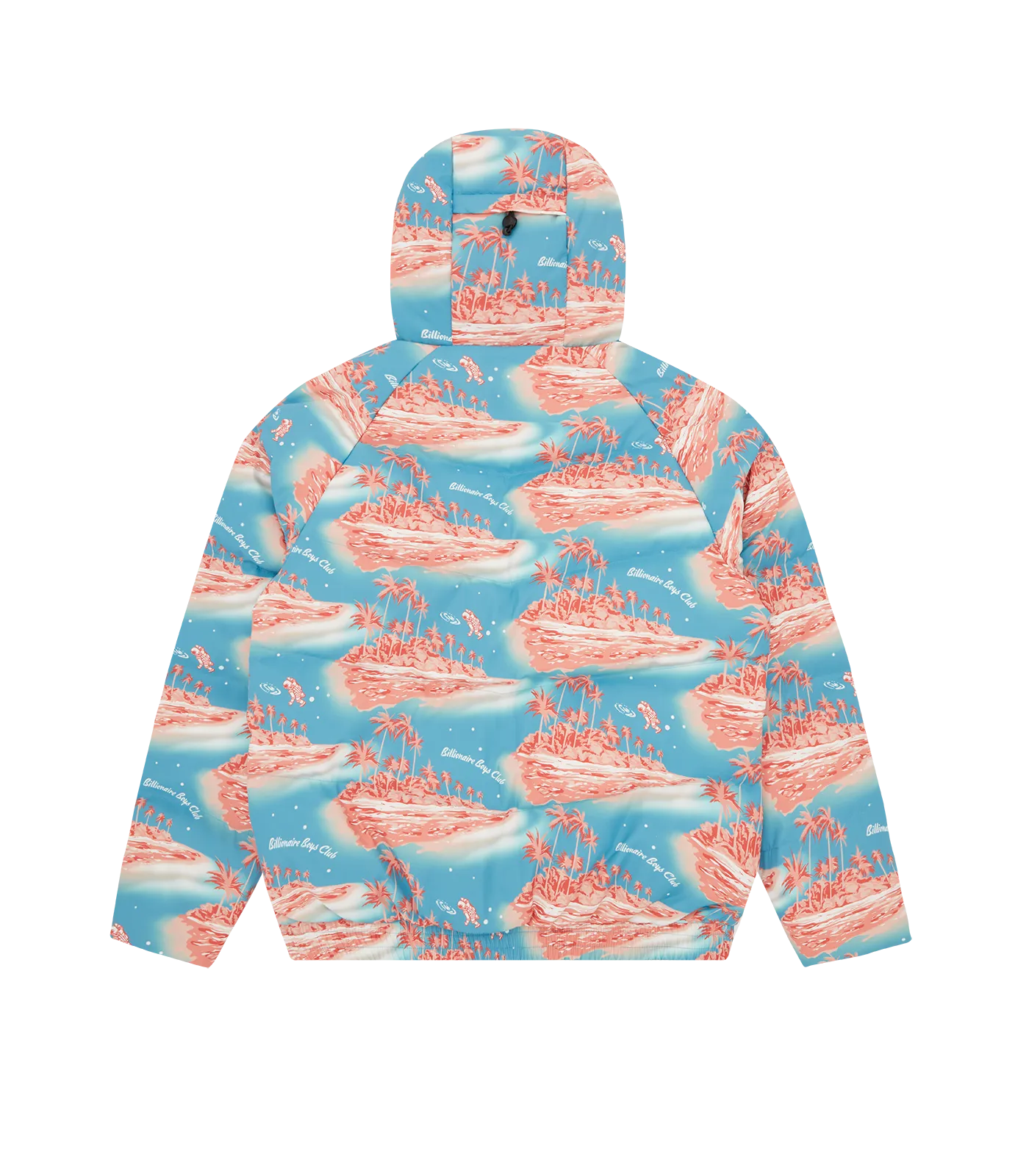 TROPICAL ISLAND PUFFER JACKET - BLUE