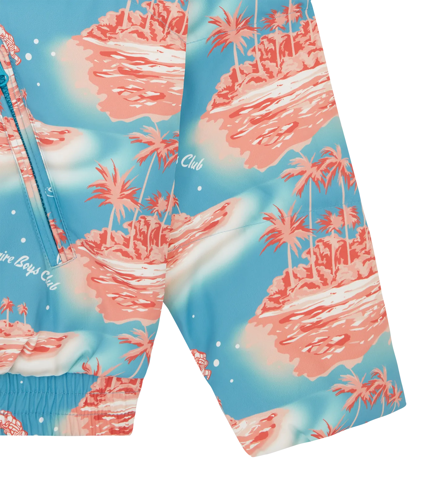 TROPICAL ISLAND PUFFER JACKET - BLUE