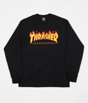 Vans Thrasher Flame Logo Long Sleeve Black