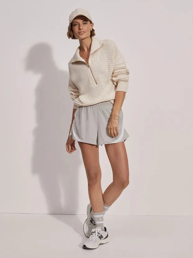 'Varley' Tara Pointelle Half-Zip Knit