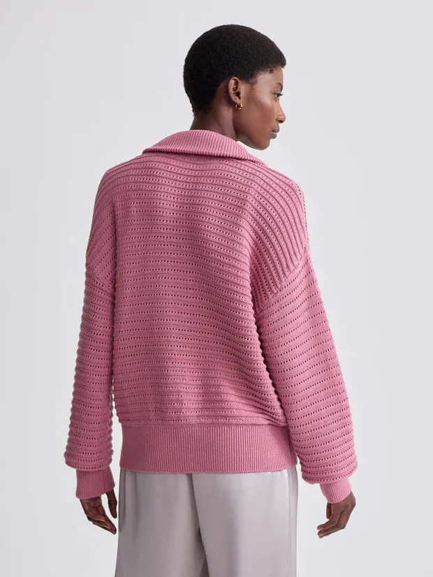 'Varley' Tara Pointelle Half-Zip Knit