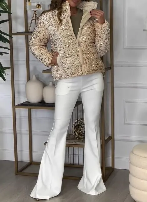 Warm Comfy Dazzle Sequin Coat