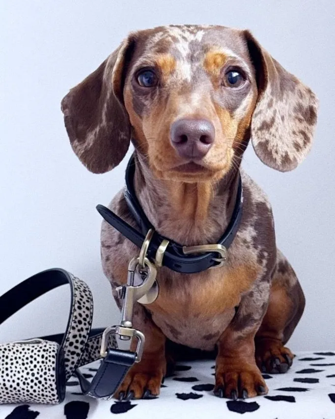 Wylde Black Spotted Pony Fur Dog Leash
